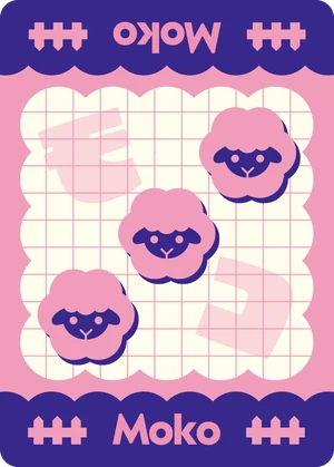 モコが3匹のカード